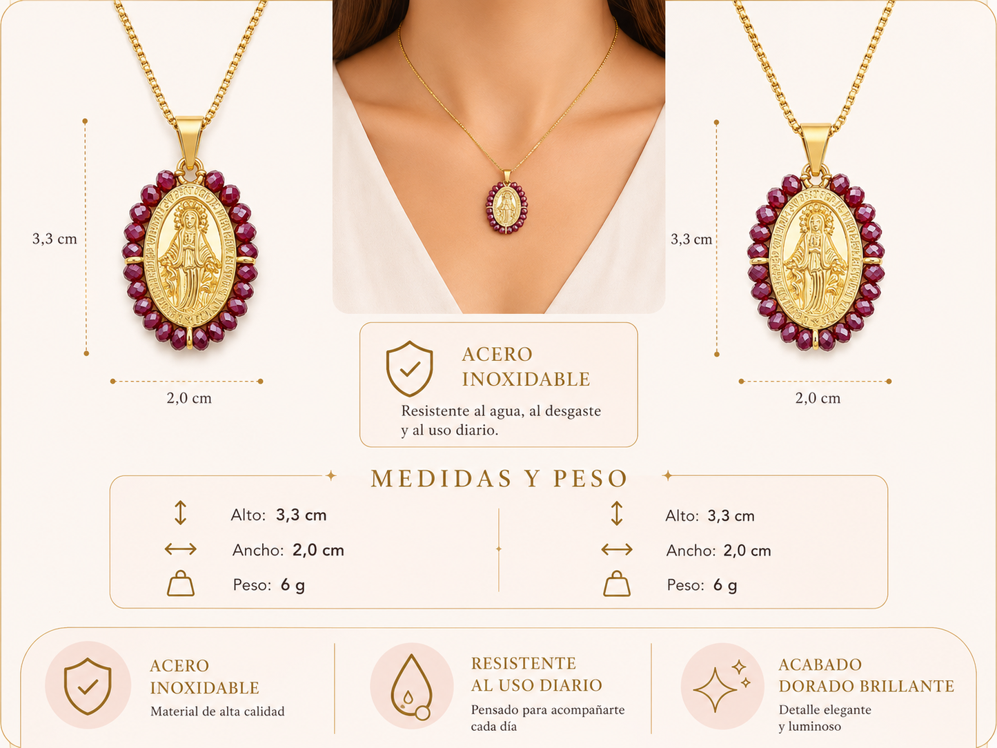 Collar de FE | Medalla de la virgen